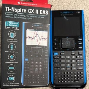 Texas Instruments CX II CAS Calculator in Black and Blue